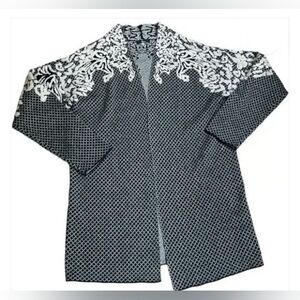 Italy Cashmere Wool Blend Embroidery Cardigan